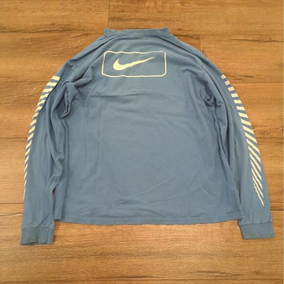 VTG Nike Adult Large Long Sleeve Shirt Skater Punk Faded Distressed Aqua Y2K - Picture 7 of 8
